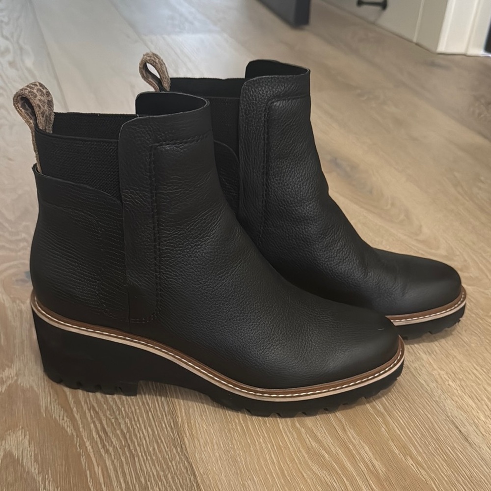 Black Leather Ankle Boots